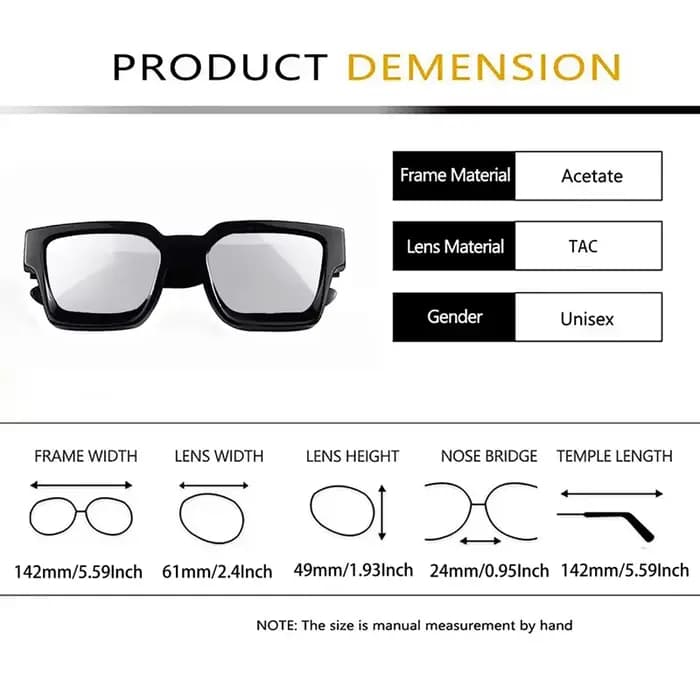 CATERSIDE rétro carré grandes lunettes homme acétate noyau insérer Temple haute qualité femmes lunet