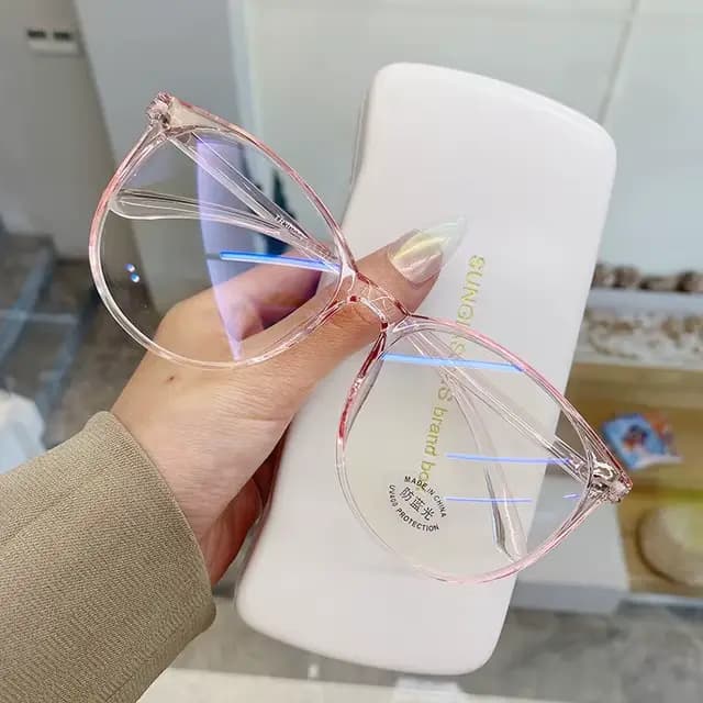 Lunettes d'ordinateur transparentes, monture pour femmes et hommes, Anti lumière bleue, rondes, bloc