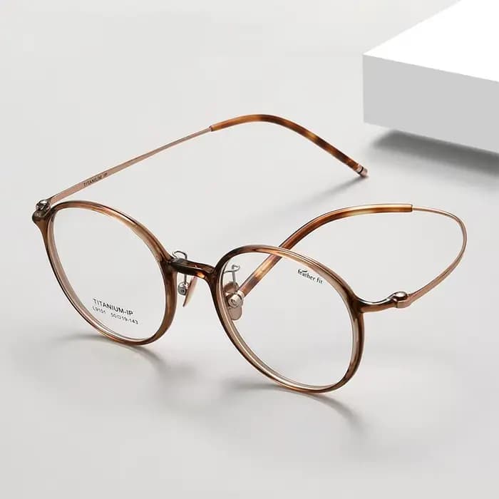 Femmes ultralégères pur titane rond lunettes cadre mode optique-lunetterie montures de lunettes L910