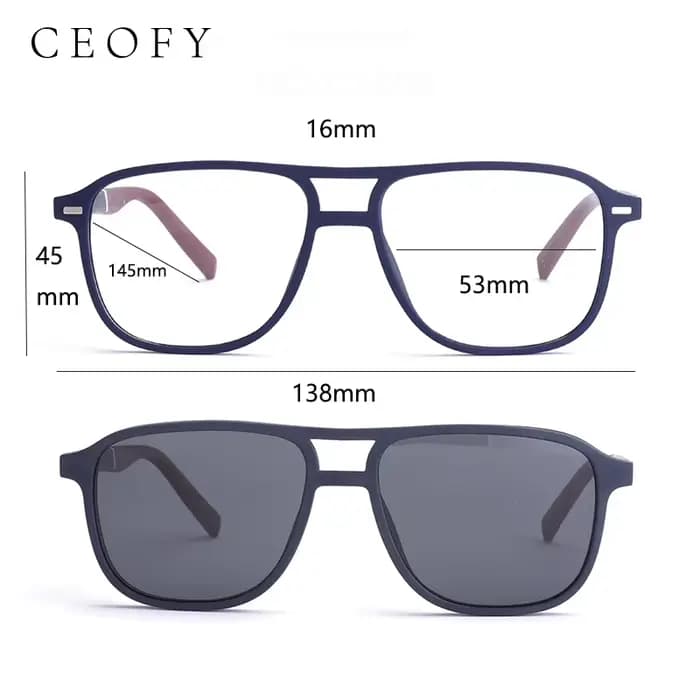 Ceofy Hommes Lunettes Cadre Optique De Mode Soleil Clip Sur Polarized Marque Conception Conduite Lun