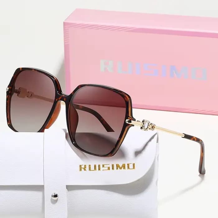 RUISIMO polarisé tendance métal carré lunettes de soleil femmes hommes Simple marque de luxe lunette
