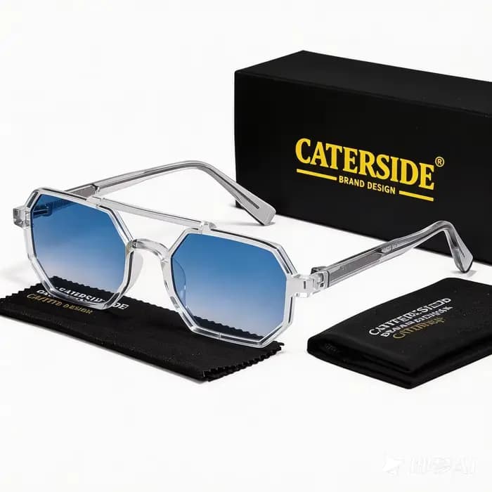 Lunettes de soleil rétro CATERSIDE pour hommes, rectangulaires, à double pont, dégradées, pour femme