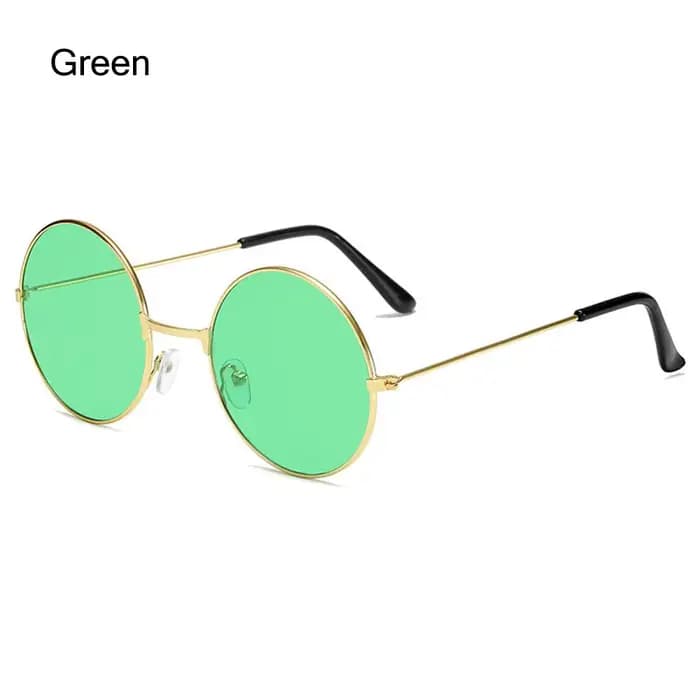 Nouvelles lunettes de soleil rondes rétro hippie pour femmes et hommes, lunettes de fête punk tendan