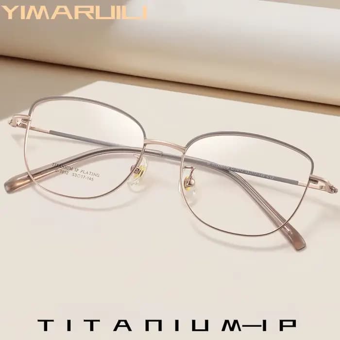 YIMARUILI Ultra léger alliage de titane femmes oeil de chat lunettes cadre mode tendance papillon op