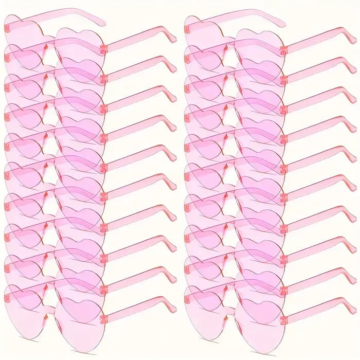 20 paires de lunettes de soleil en forme de cœur pour femmes, lunettes de soleil en forme de cœur en