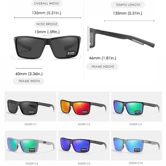 KDEAM-Lunettes de soleil Rinconcito Fashion Drive pour hommes et femmes, lunettes de sport de plein 