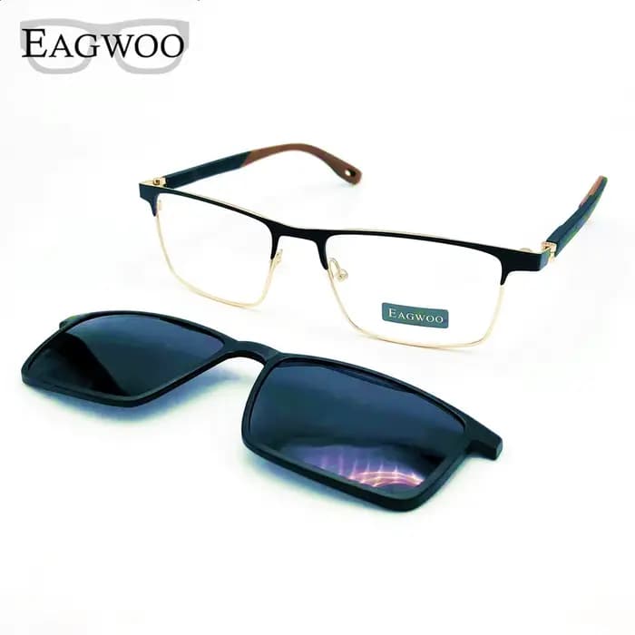 Lunettes de soleil pour hommes, monture optique métallique, monture carrée, Prescription, myopie, él