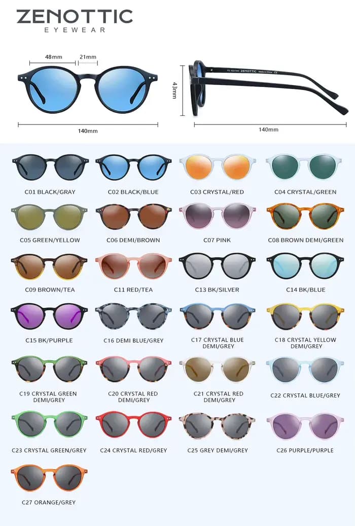 ZENOTTIC rétro lunettes de soleil polarisées 2023 2024 hommes femmes Vintage petit cadre rond lunett