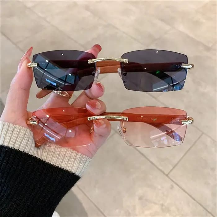 ChimPunk-Lunettes de soleil rectangulaires sans monture pour hommes et femmes, nuances de conduite, 
