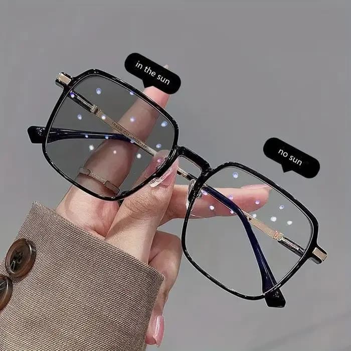 Lentilles photochromiques Anti lumière bleue lunettes de lecture femme hommes grand cadre carré lune