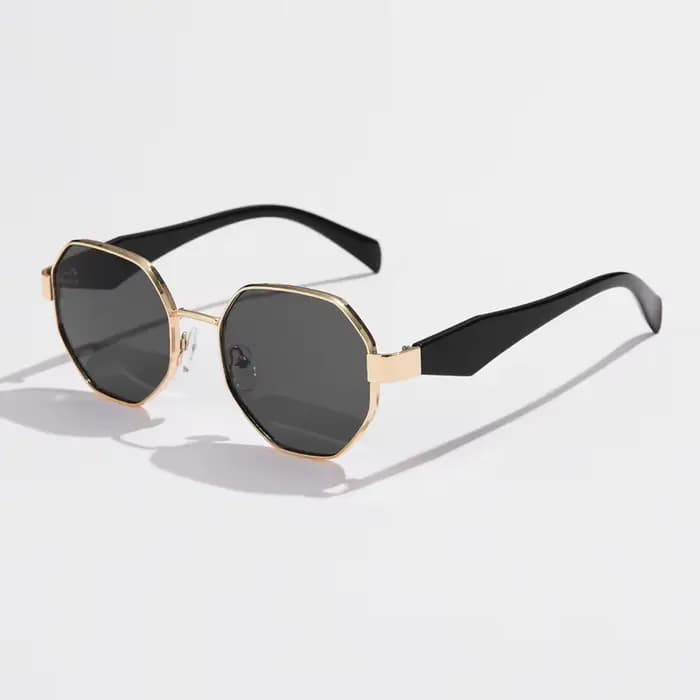 Lunettes de soleil en métal polygone pour femmes, montures Vintage pour femmes, marque de luxe, Desi