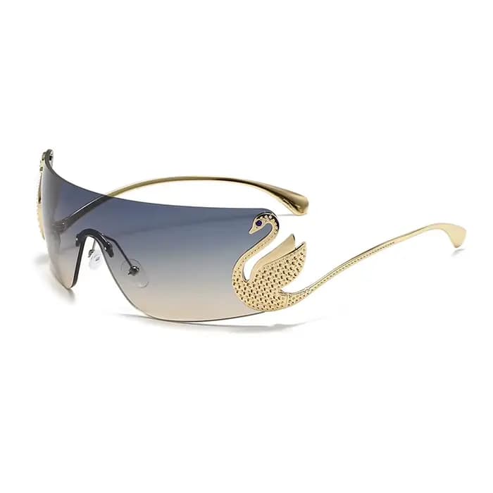 Lunettes de soleil vintage sans monture tendance pour femmes, design de luxe, style punk, verres mon