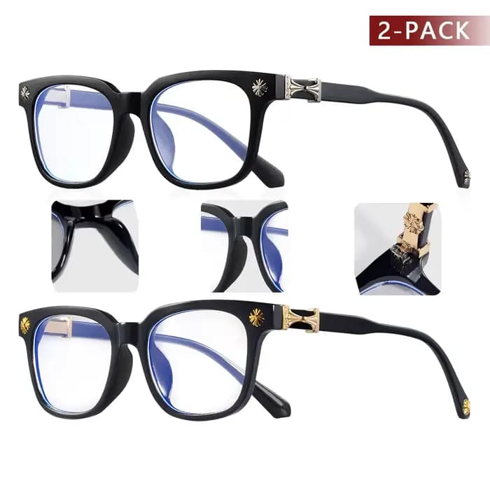 Lunettes carrées classiques anti-lumière bleue, 1 pièce, pour hommes et femmes, monture noire et tra