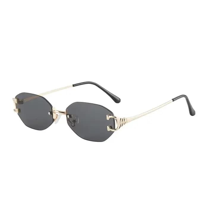 Lunettes de soleil carrées sans monture pour hommes et femmes, lunettes de soleil sexy, petit cadre 