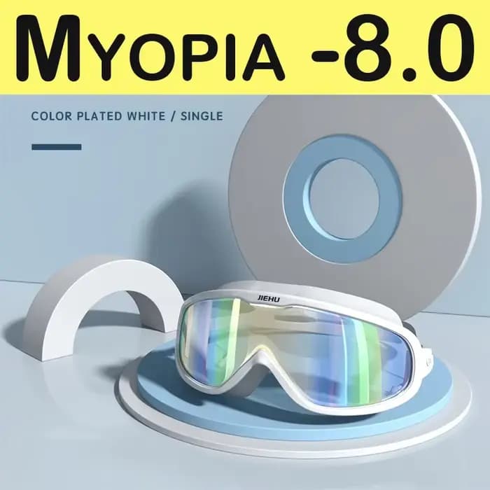 Lunettes de natation pour myopie, Prescription-1.0 ~-8.0, étanche, Anti-buée, dioptrie en Silicone, 