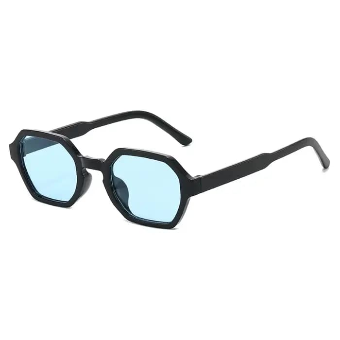1 paire de lunettes de soleil octogonales rétro à monture noire, design personnalisé à petite montur