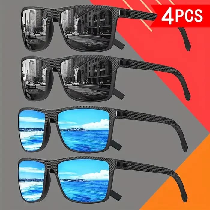 Ensemble de 4 lunettes tendance pour hommes et femmes, lunettes carrées classiques de créateur, verr