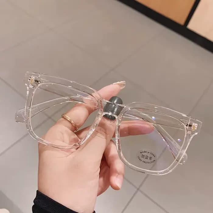 Monture de lunettes transparente pour ordinateur, anti-lumière bleue, carrée, pour femmes et hommes,