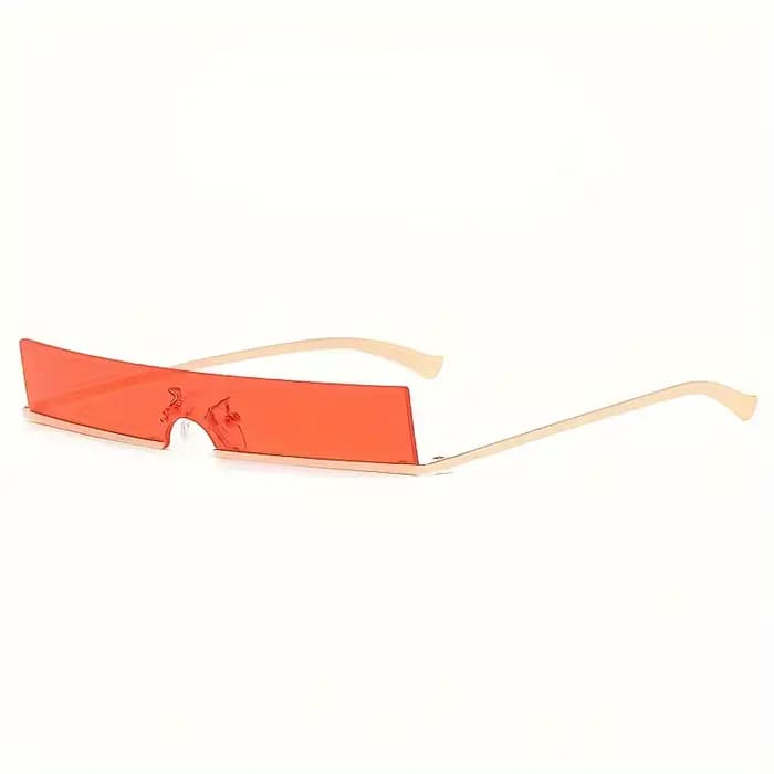 Lunettes de soleil futuristes rectangulaires étroites pour femmes et hommes, de luxe, sans monture, 