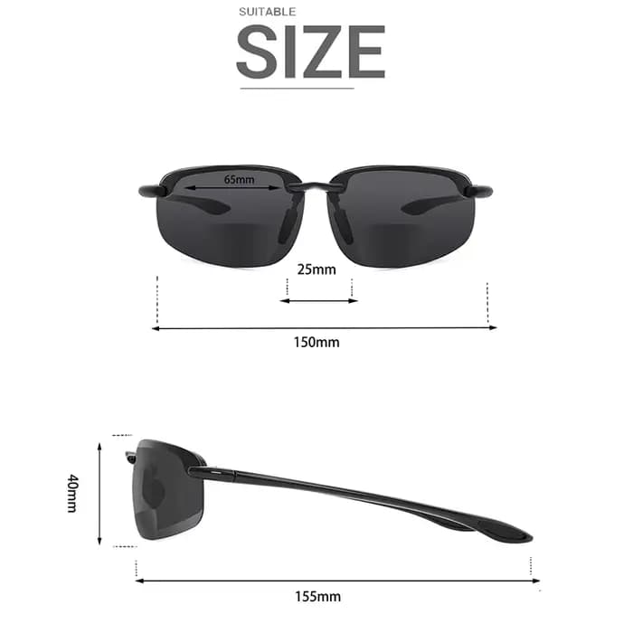 MAXJULI Lunettes de soleil bifocales pour femmes et hommes, monture TR90 ultra légère et protection 
