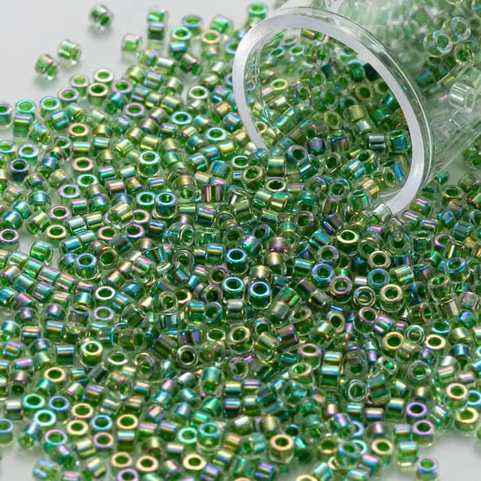 Perles de verre de 2mm, couleurs teintes à l'intérieur, avec AB blanc crème, 1200 pièces/Tube, acces