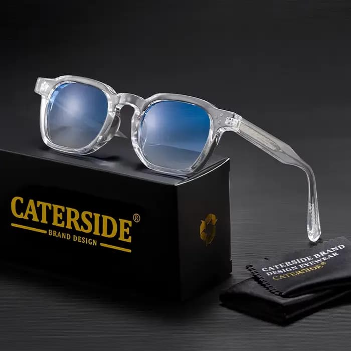 CATERSIDE Nouvelles Lunettes de Soleil Carrées Tendance Style Punk pour Hommes, Design Personnalisé,