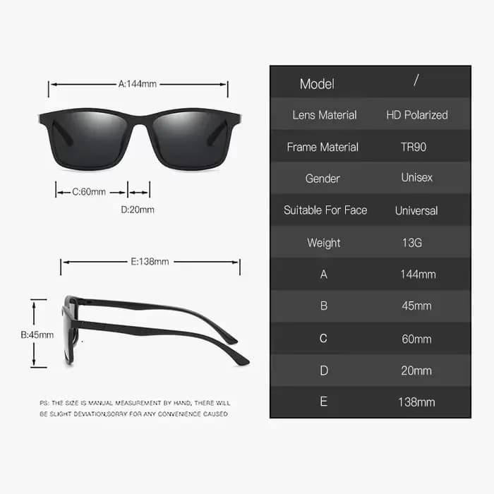Hommes de luxe lunettes de soleil polarisées mode Vintage carré Ultra léger TR90 cadre conduite pêch