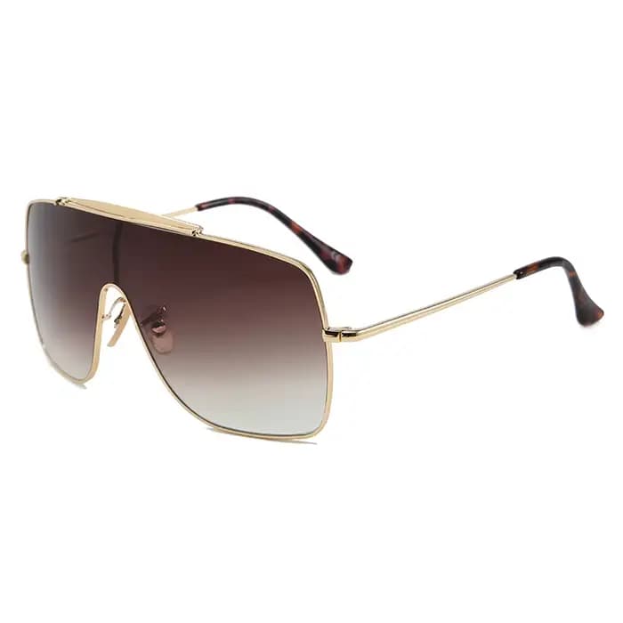 Lunettes de Soleil Tendance Hip Hop avec Verres Monobloc, à Grande Monture, à la Mode, de Style Urba
