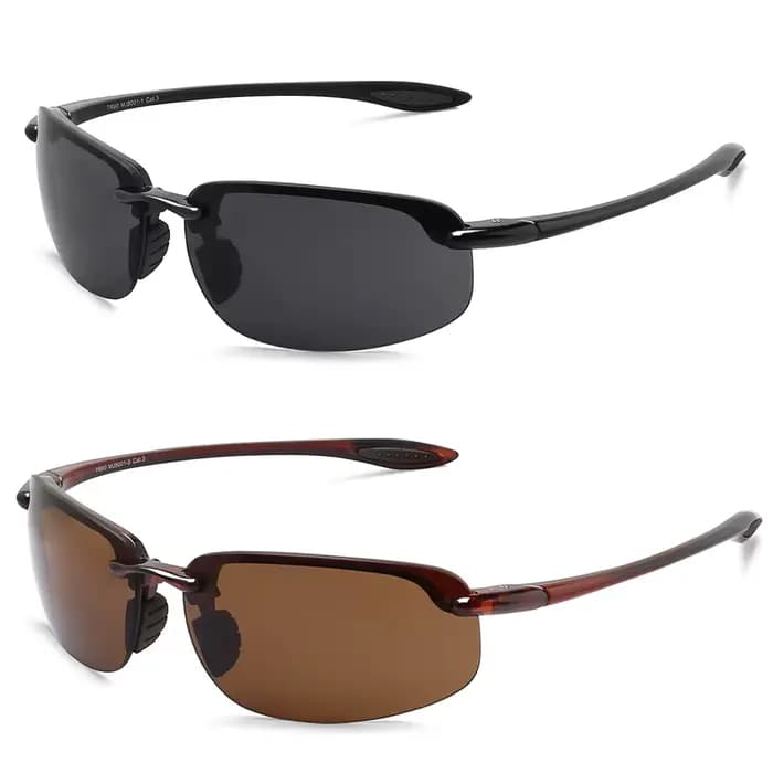 Lunettes de soleil de sport polarisées pour hommes et femmes, TR90, légères, monture sans bords, UV4