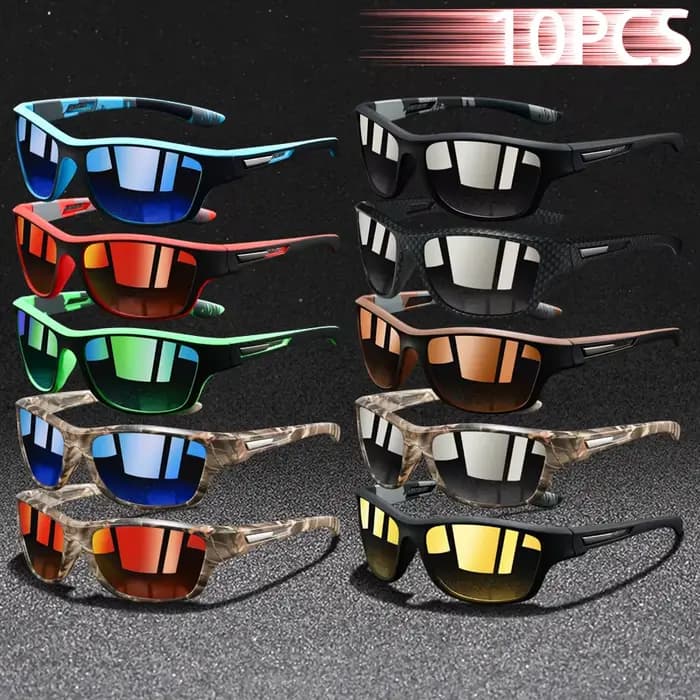 10 Paires de Lunettes de Soleil Sportives Vintage Tendance pour Hommes et Femmes, Idéales pour la Co