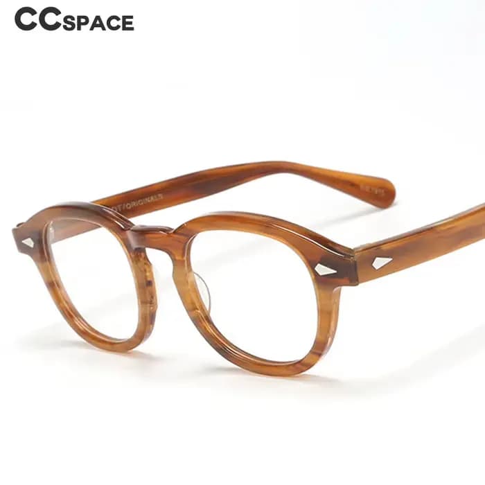 Lunettes Optiques Rondes Rétro en Acétate pour Homme et Femme, Monture Personnalisée, à Rivets, à la