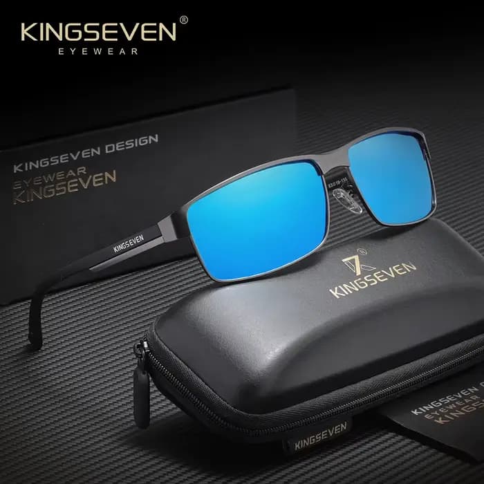 KINGSEVEN Lunettes de soleil polarisées rectangulaires UV400 pour hommes, lunettes de cyclisme, lune