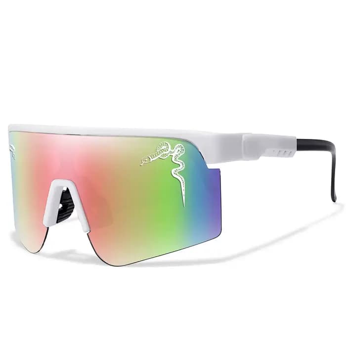 Lunettes de soleil de cyclisme à monture large pour hommes, lunettes de sport tendance avec décorati