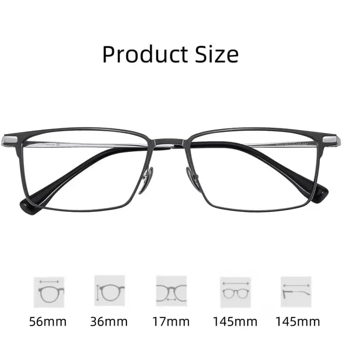 FIRADA mode lunettes confortables Vintage carré pur titane lunettes affaires Prescription lunettes c
