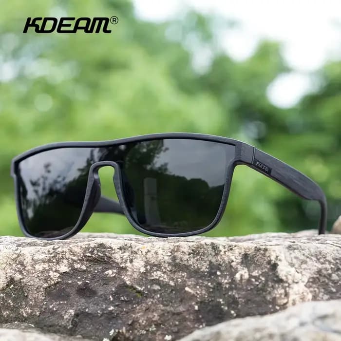 Lunettes de soleil polarisées pour homme KDEAM XL, surdimensionnées, monobloc, finition brossée, lar