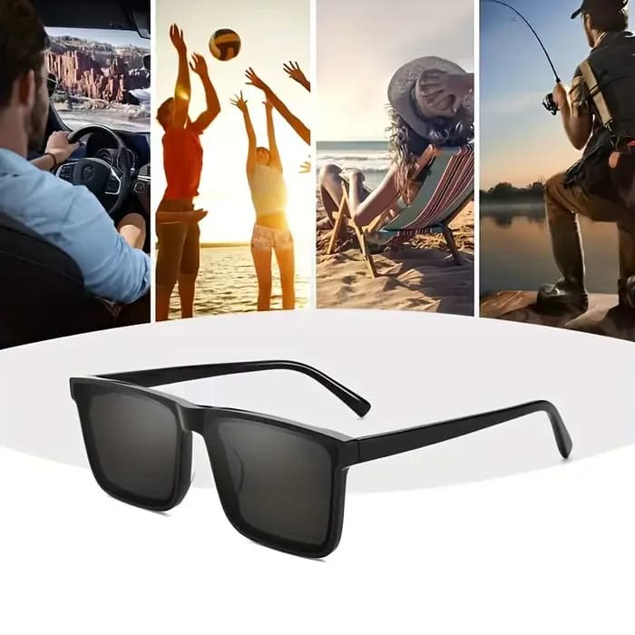 Lunettes carrées noires simples pour hommes et femmes, 1 pièce, pour hommes et femmes, voyage en ple