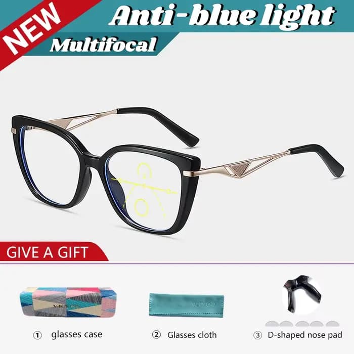 VICKI – lunettes carrées tendance pour femmes, verres photochromiques multicolores multi-focus, disp