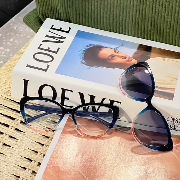 Ceofy acétate hommes femmes mode myopie lunettes cadre rétro polarisé soleil pince aimant optique lu