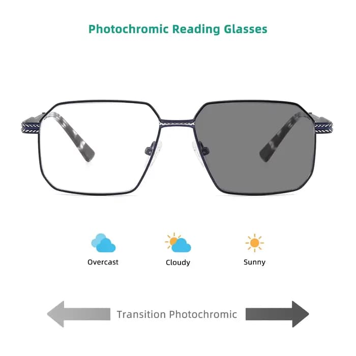 Lunettes de soleil optiques photochromiques pour hommes, lunettes de lecture, lunettes anti-lumière 