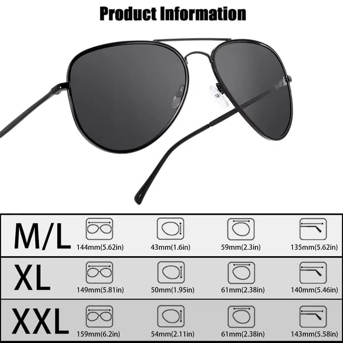 JULI surdimensionné XXL lunettes de soleil polarisées pour grandes têtes hommes rétro Vintage Super 