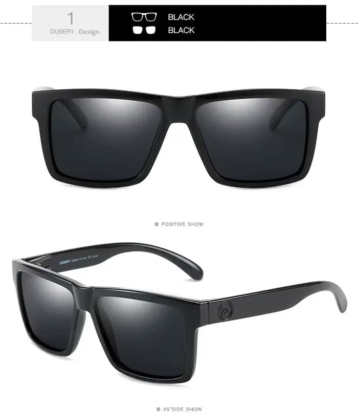 DUBERY-Lunettes de soleil carrées polarisées pour hommes et femmes, lunettes de soleil de pêche, lun
