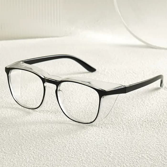 Lunettes de sécurité Anti-Pollen, carrées, Anti-buée, bloquant la lumière bleue, avec boucliers laté