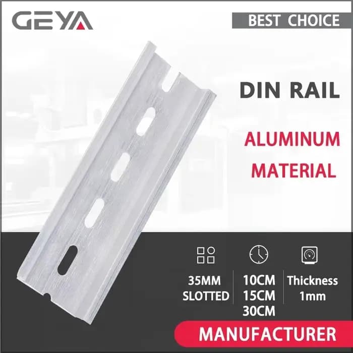 GEYA Rail de guidage en aluminium universel Type 35mm Rail DIN fendu Long 10cm 20cm 15cm 30cm épaiss