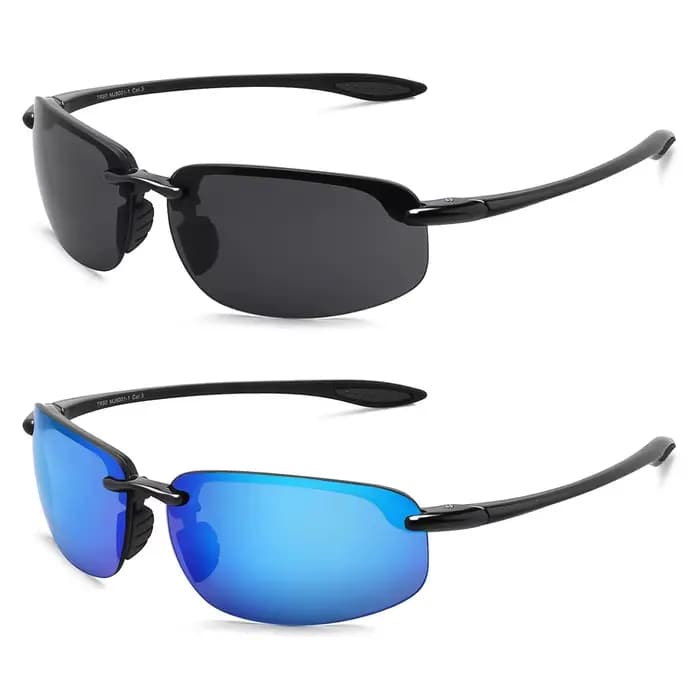 Lunettes de soleil de sport polarisées pour hommes et femmes, TR90, légères, monture sans bords, UV4