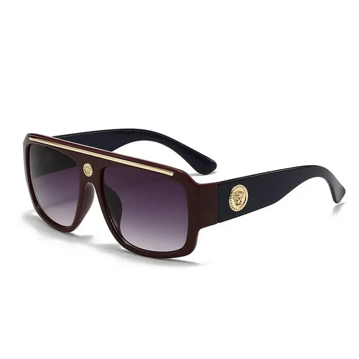 Lunettes de soleil de luxe de marque, surdimensionnées, style vintage punk, pour hommes et femmes, t