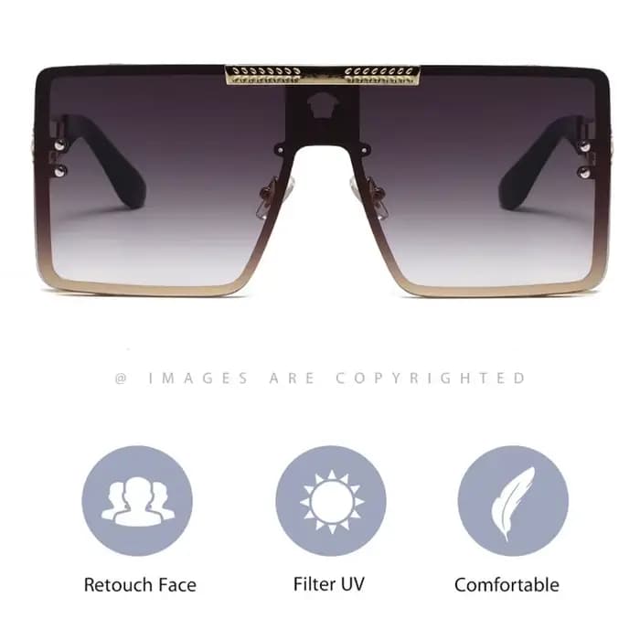 Nouvelles lunettes de soleil élégantes avec montures surdimensionnées, design métallique tendance, p