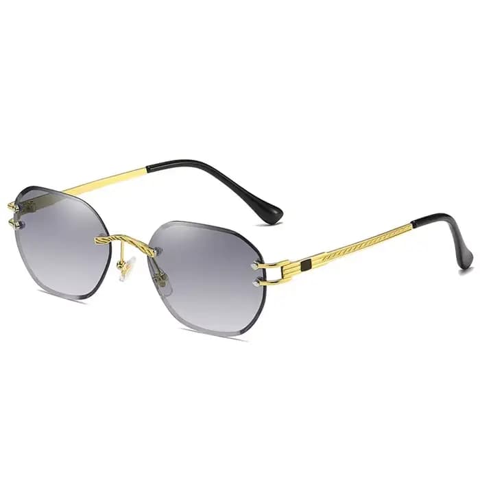 Lunettes de soleil bleues sans cadre pour hommes et femmes, carrées en métal, de haute qualité, miro
