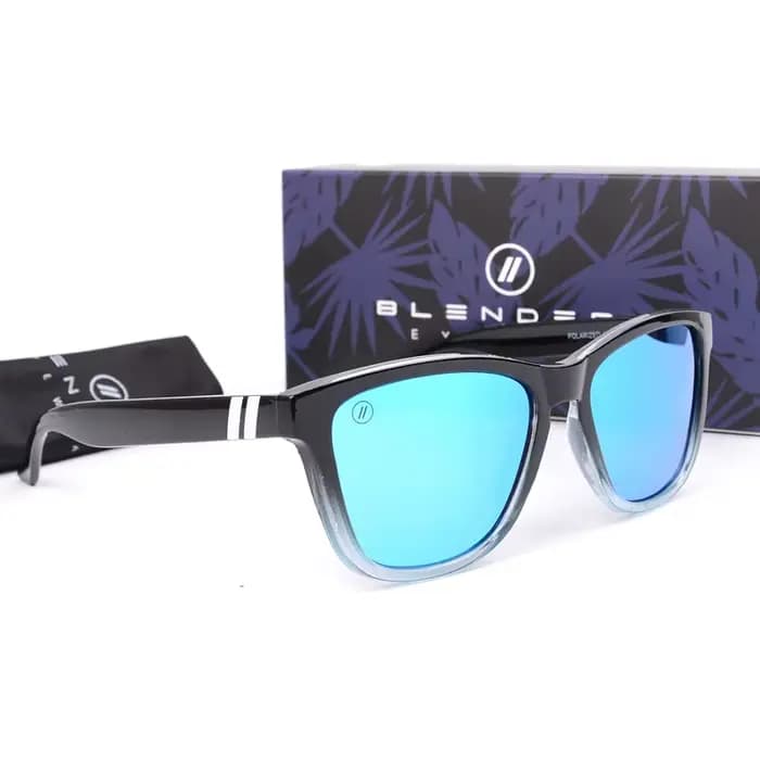 Blender-Lunettes de soleil miroir bleu pour hommes, verres polarisés à rayons UV, vintage, mode, car
