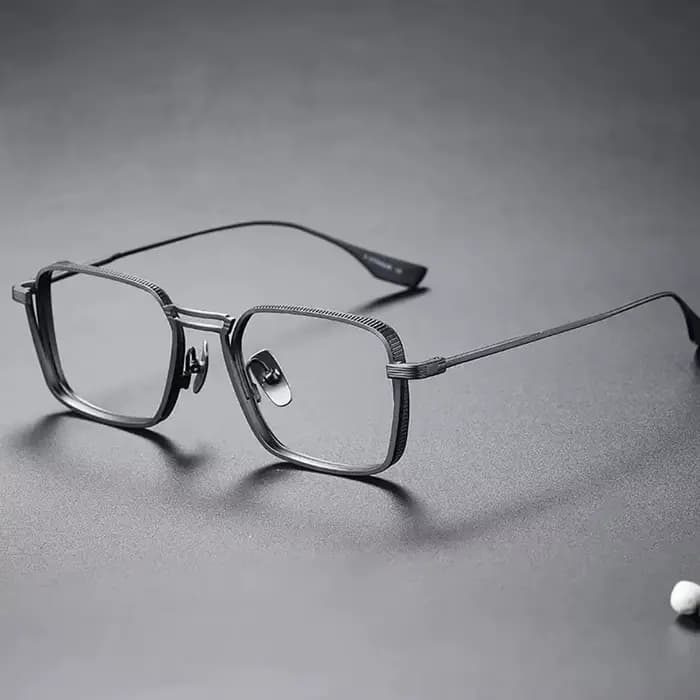 Lunettes rétro pour homme, lunettes carrées vintage en métal avec verres transparents, lunettes anti