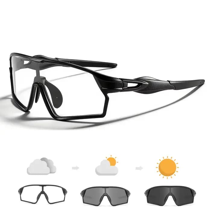 Lunettes de cyclisme photochromiques, lunettes de soleil colorées pour le sport, lunettes de vélo po